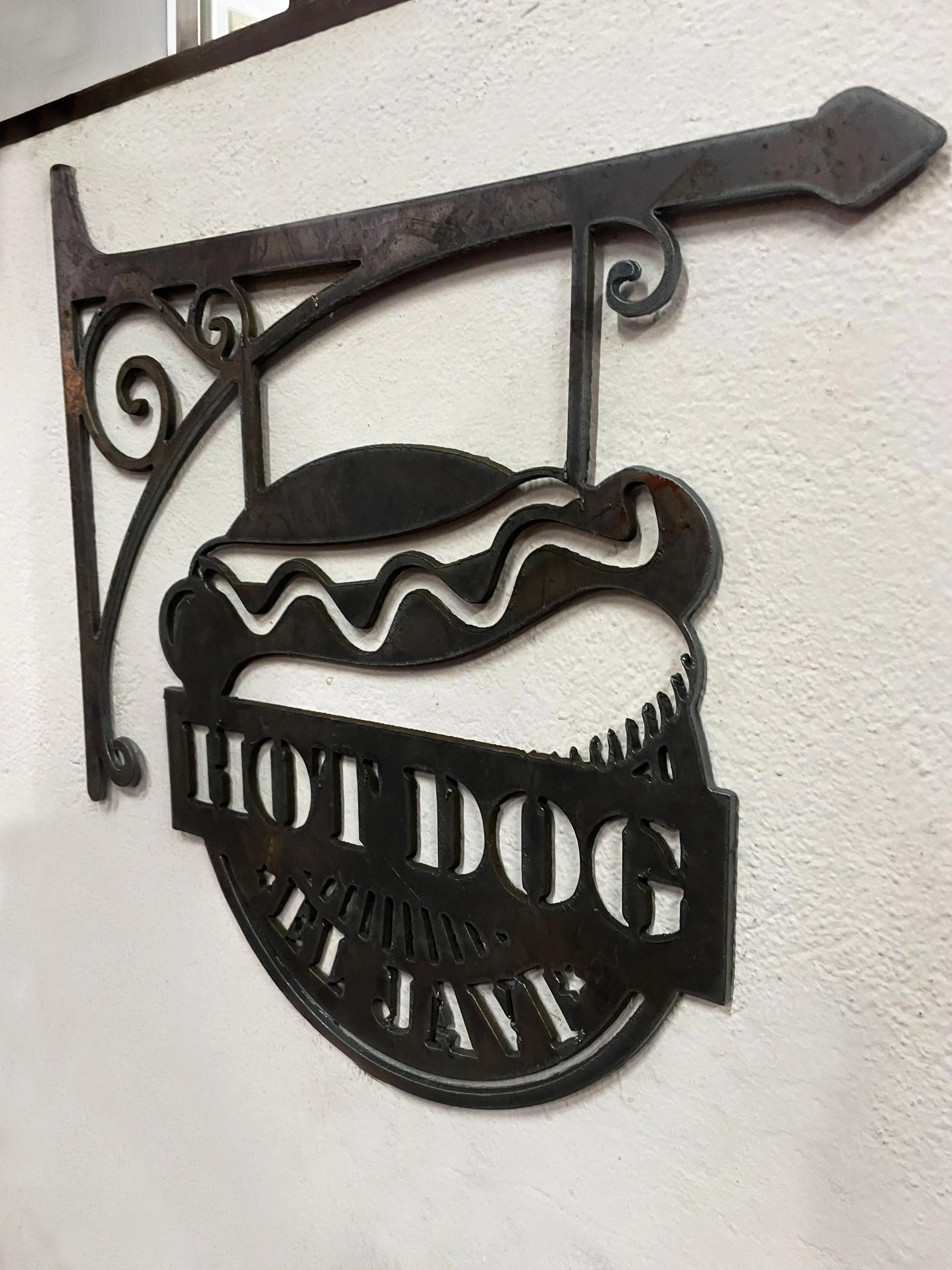Letrero metálico colgante de Hot Dog cortado en plasma